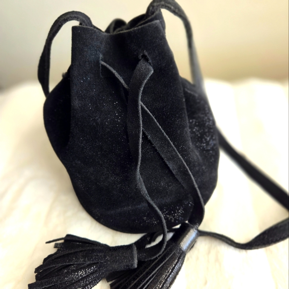 STREET LEVEL-100% Cow Leather small Bucket crossbody purse